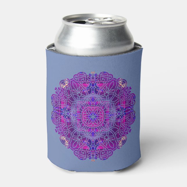 Pink & Purple Mandala Pattern Can Cooler (Can Front)