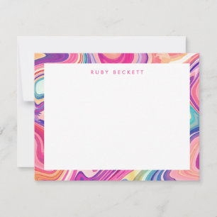 Pink Purple Marbling Abstract Colourful  Card