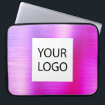 Pink Purple Metallic - Custom Logo Promotional Laptop Sleeve<br><div class="desc">Modern Pink and Purple Ombre Faux Metallic Stainless Gold Elegant Custom Logo Promotional Laptop Bag or Sleeve Promotional (promo) advertisement Case. This case can be customized to include your company or business logo.</div>