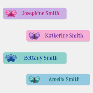 Pink Purple Mint Blue Cute Butterfly Add Name