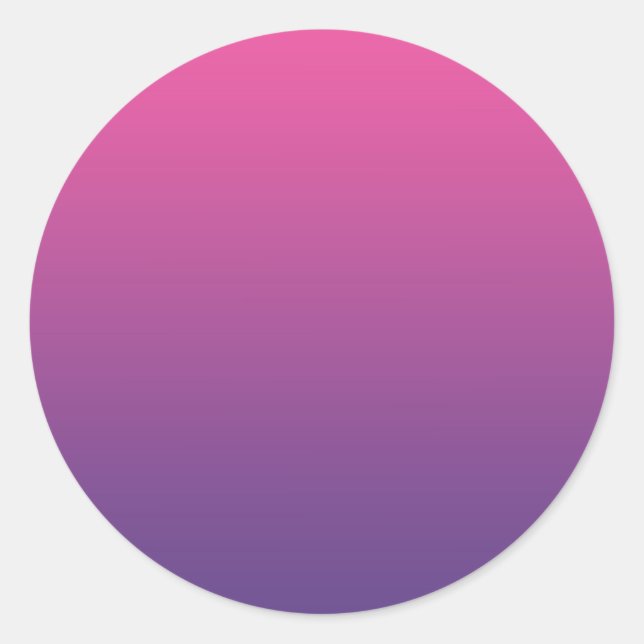 Pink & Purple Ombre Classic Round Sticker (Front)