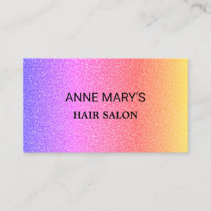 Pink Purple Ombre Glitter Hair Salon Hairdresser  Business Card
