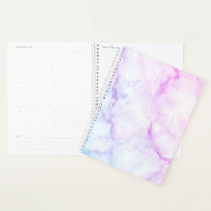 Pink & Purple Ombre Marble Custom Planner