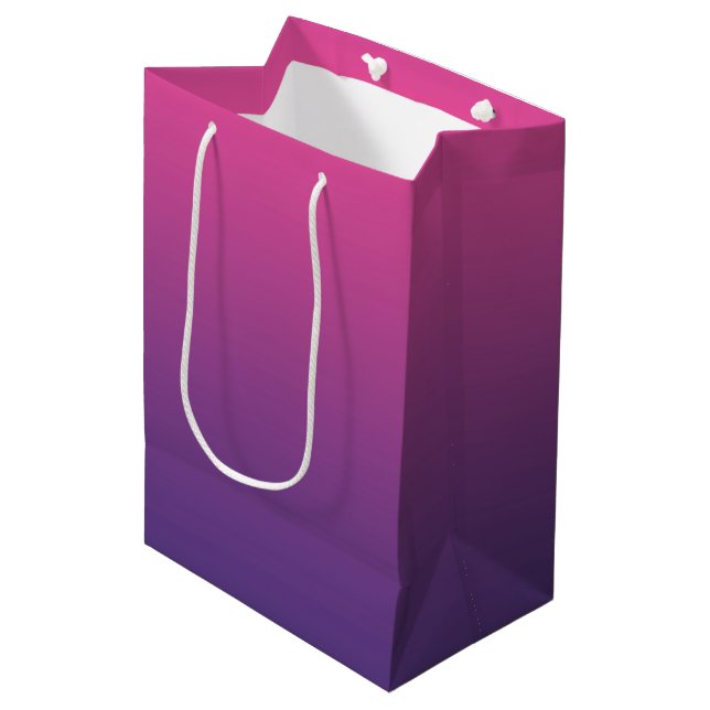 Pink & Purple Ombre Medium Gift Bag (Front Angled)