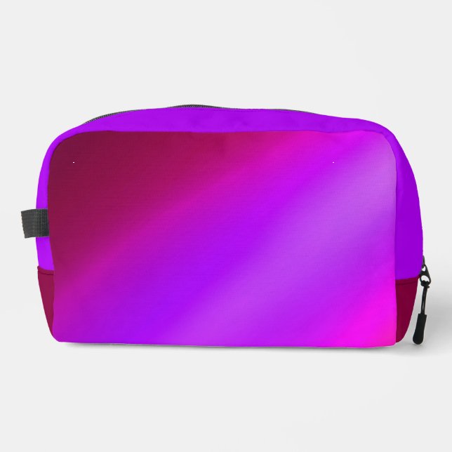 Pink Purple ombre moonlight Double Stripe  Dopp Kit (Front)