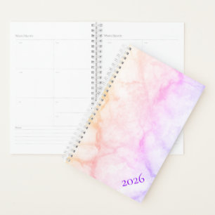 Pink Purple Orange Ombre Marble Custom Planner