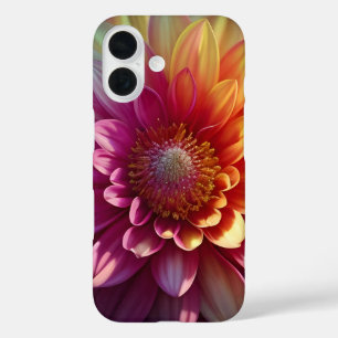 Pink Purple Orange Yellow Dahlia Flower iPhone 16 Case