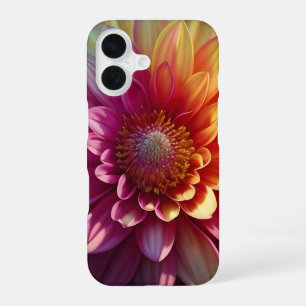 Pink Purple Orange Yellow Dahlia Flower iPhone 16 Case