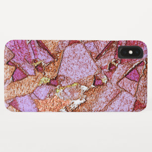 Pink purple painted volcanic stones drawing iPhone XS max case