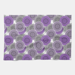 Pink purple pattern arabic mandala oriental style kitchen towel