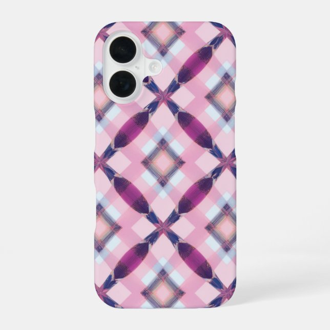 Pink & Purple Plaid Geometric Pattern Phone Case (Back)