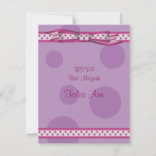 Pink & Purple Polka Dots Bat Mitzvah Response Card