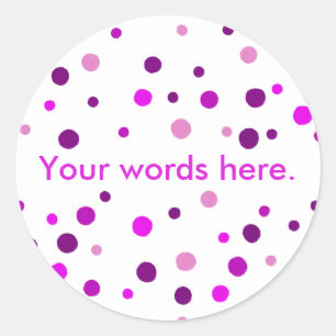 Pink Purple Polka Dots Your Words Here Stickers