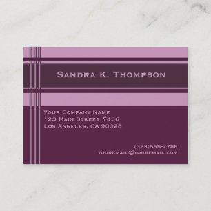 Pink Purple Professional Stripes Block Business Card