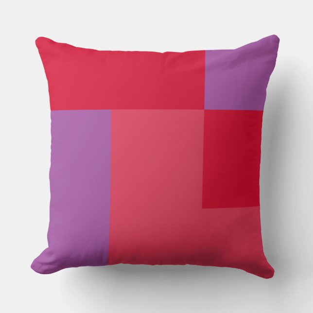 Pink Purple Red Throw Pillow (Front)