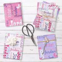 Pink Purple Repeating Name Personalized