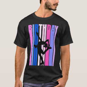 Pink Purple Retro Daughter Ice Skating Season Birt T-Shirt