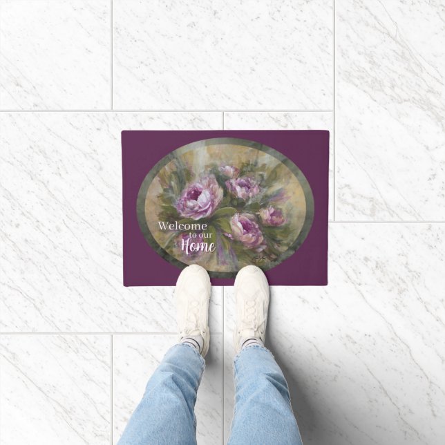 Pink / Purple Roses Doormat (Indoor)