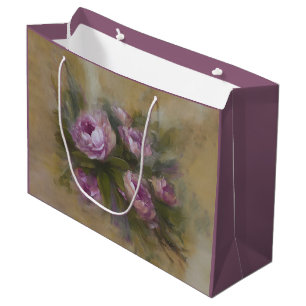 Pink / Purple Roses Large Gift Bag