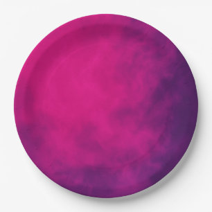 Pink & Purple Smoke Paper Plate – Customizable
