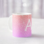 Pink Purple Sparkle Glitter Monogram Name Initial Coffee Mug<br><div class="desc">Pastel Pink and Purple Ombre Sparkle Glitter Monogram Name and Initial Coffee Mug. The mug makes the perfect gift for someone who loves modern and elegant gold.</div>