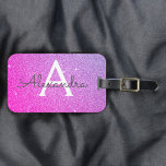 Pink - Purple Sparkle Glitter Monogram Name Luggage Tag<br><div class="desc">Pink and Purple Ombre Pastel Sparkle Glitter Monogram Name and Initial Luggage Tag. This bag tag is perfect for Back to School, Work, or Travelling. The Pink and Purple Luggage Tag also makes a great party favour for weddings, birthdays, bridal showers, honeymoons or for a bachelorette party. Please contact the...</div>