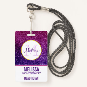 Pink & Purple Sparkling Glitter Gemstones Badge