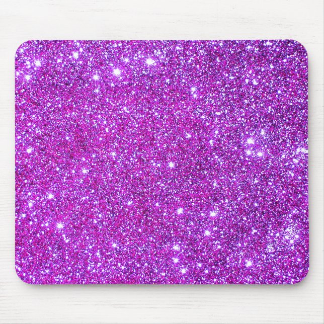 Pink Purple Sparkly Glam Glitter Designer Mouse Pad (Front)