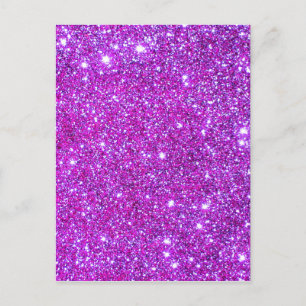 Pink Purple Sparkly Glam Glitter Designer Postcard