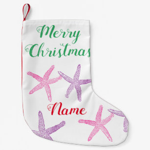 Pink Purple Starfish Thunder_Cove Small Christmas Stocking