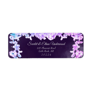 Pink & Purple Starry Night Sky Adresse de retour