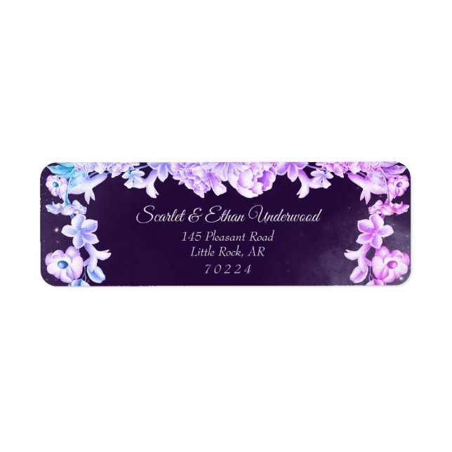 Pink & Purple Starry Night Sky Adresse de retour (Devant)