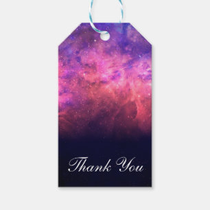 Pink Purple Starry Sky Cosmic Galaxy Sky Fire Glow Gift Tags