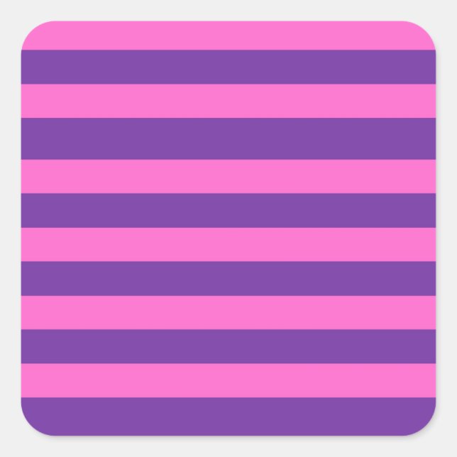 Pink Purple Stripe Pattern Square Sticker (Front)