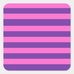 Pink Purple Stripe Pattern Square Sticker