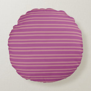 Pink Purple Stripes Seamless Pattern Round Pillow