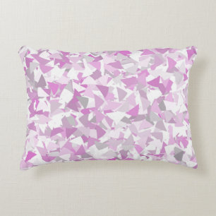 Pink Purple Triangle Pattern Accent Pillow