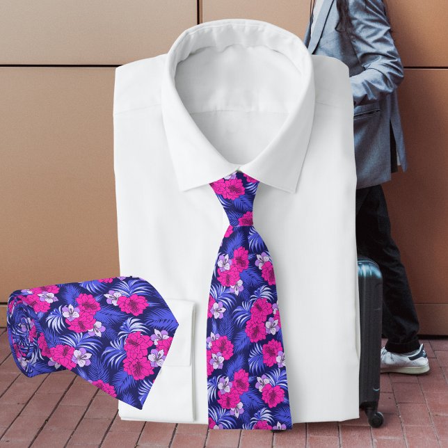 Pink & Purple Tropical Tie (Creator Uploaded)
