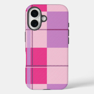 Pink Purple Twill Plaid Case iPhone 16 Tough