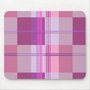 Pink Purple Twill Plaid Mousepad Desk Mat