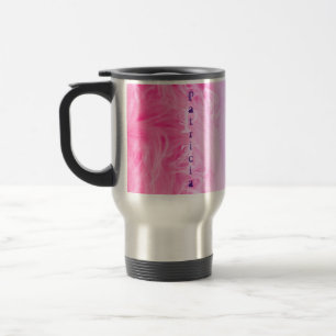 Pink Purple Typography Simple Modern Name Monogram Travel Mug