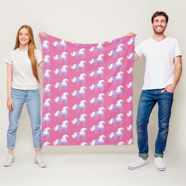 Pink Purple Unicorn   Fleece Blanket (In Situ)