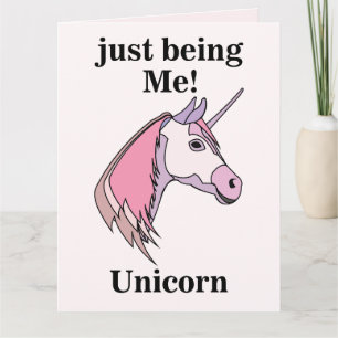 Pink Purple Unicorn Head Card