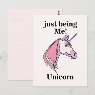 Pink Purple Unicorn Head Postcard