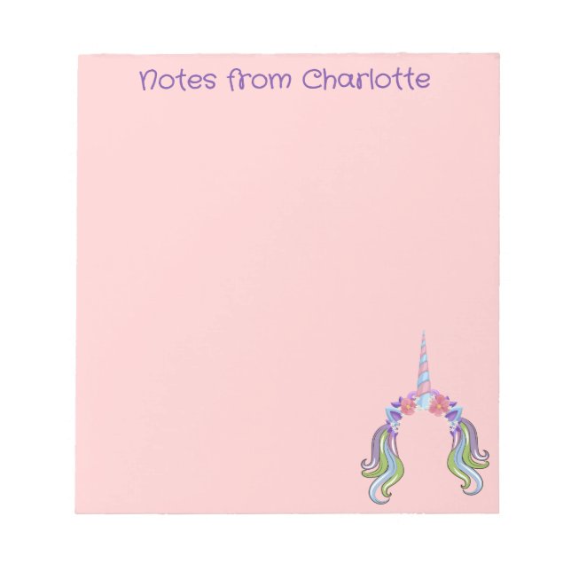 Pink Purple Unicorn Nom photo Objet Carnet (Devant)