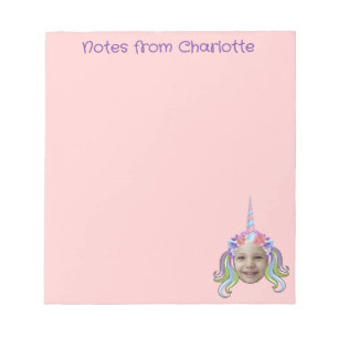 Pink Purple Unicorn Photo Name Subject Notebook Notepad