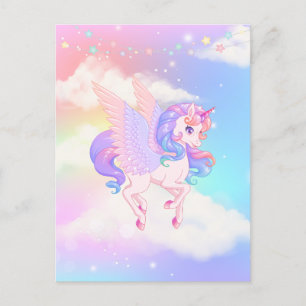 Pink Purple Unicorn  Postcard
