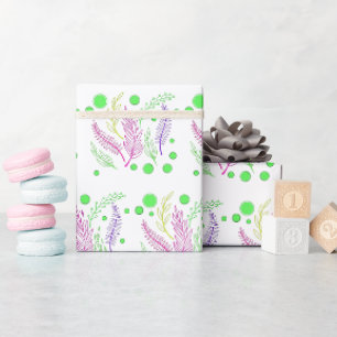 Pink Purple Violet Green Abstract Wrapping Paper