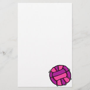 Pink & Purple Volleyball Stationery
