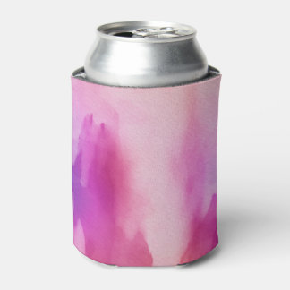 Pink & Purple Water Colour Positive Space Can Cooler